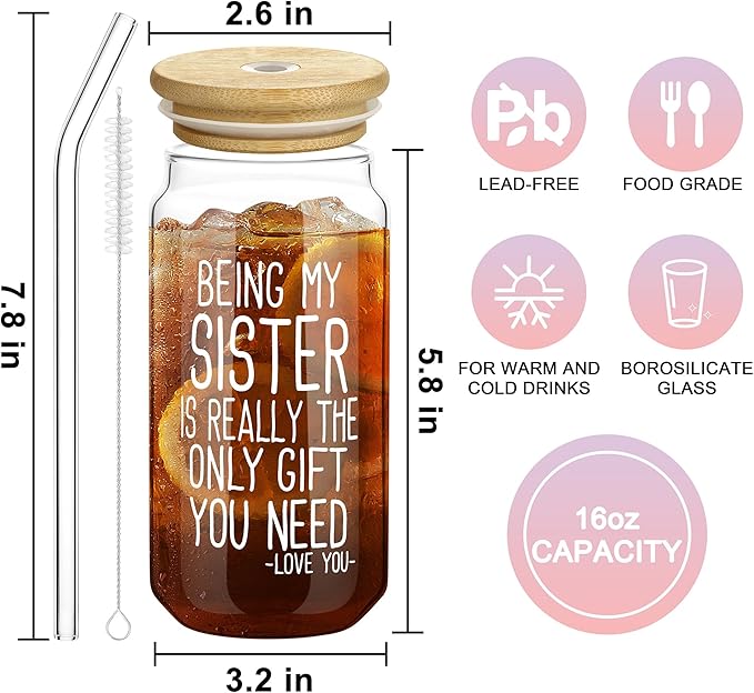 Sister Birthday Gifts, Birthday Christmas Mothers Day Gifts for Sister Set of 7