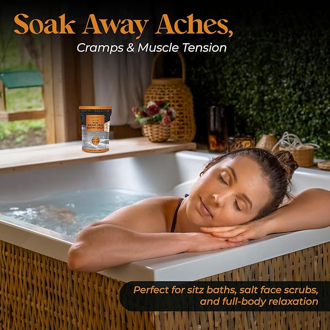 Aromasong All-Natural 2.43 Lb Raw Dead Sea Salt, Fine Medium Grain, Resealable Bulk Pack, Better Absorption & Leaves Your Skin Softer Than Epsom Salt (Packaging May Vary)