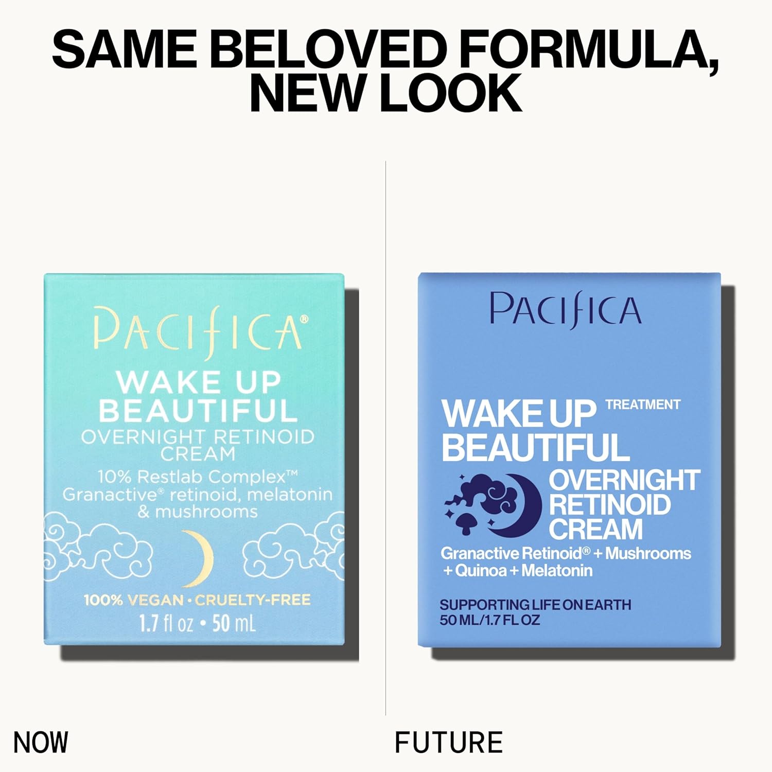 Pacifica Wake Up Beautiful Retinoid Night Cream – Overnight Anti-Aging Moisturizer with Hyaluronic Acid & Melatonin, Reduces Wrinkles & Fine Lines, Hydrating and Gentle for Dry or Mature Skin, Vegan