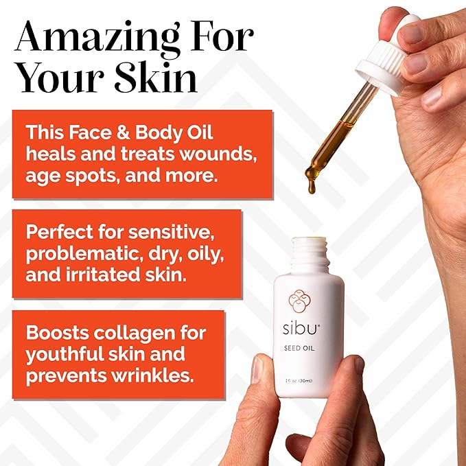 Sibu Premium Himalayan Sea Buckthorn Seed Oil, USDA Organic (30ml) – Amazing for Sensitive Skin, Breakouts, & Irritation