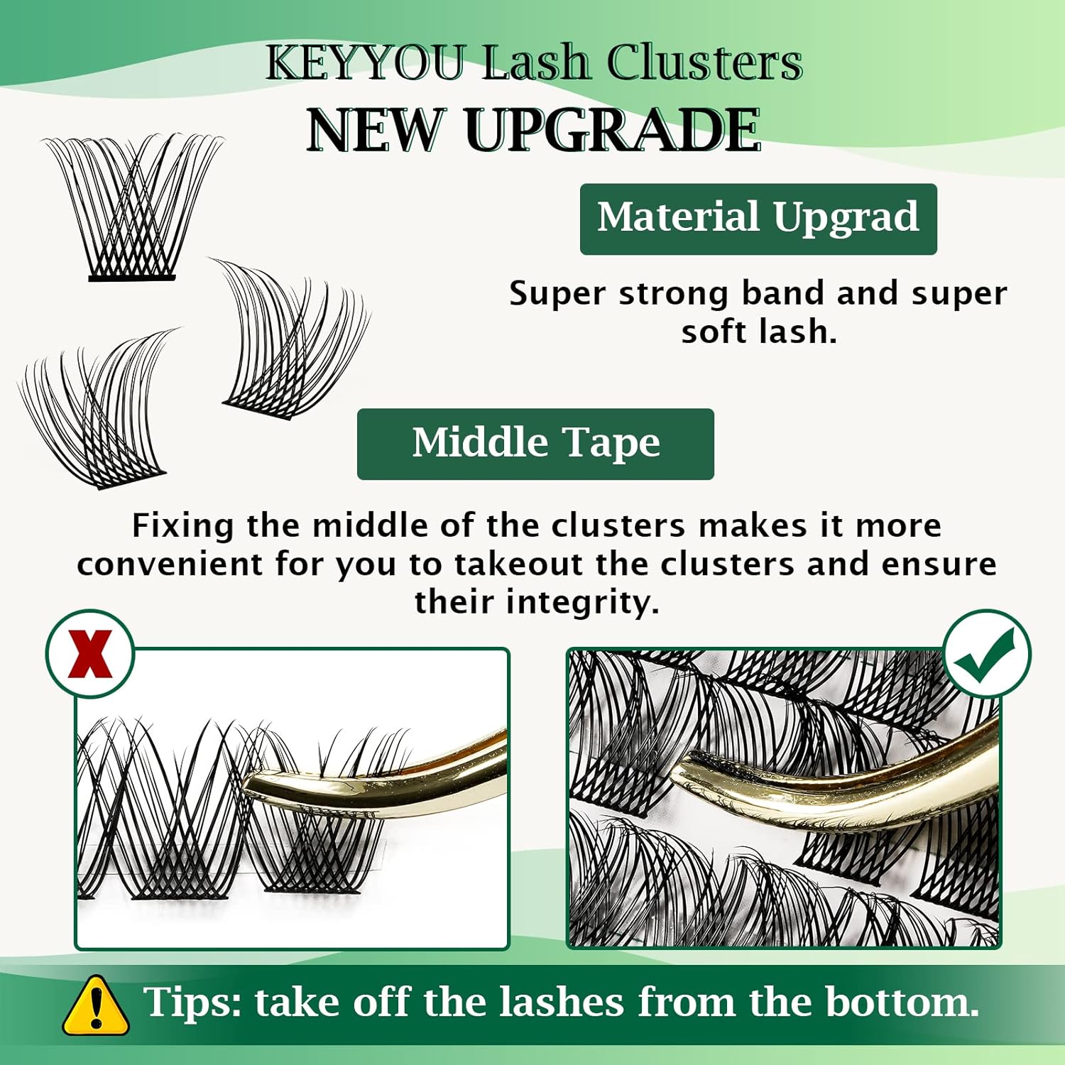 Lash Clusters,96 Pcs Cluster Lashes D Curl 16mm DIY Lash Extensions Eyelash Clusters,KEYYOU Volume Wispy Individual Lashes Soft&Comfortable Easy DIY at Home(Y13,D-16mm)