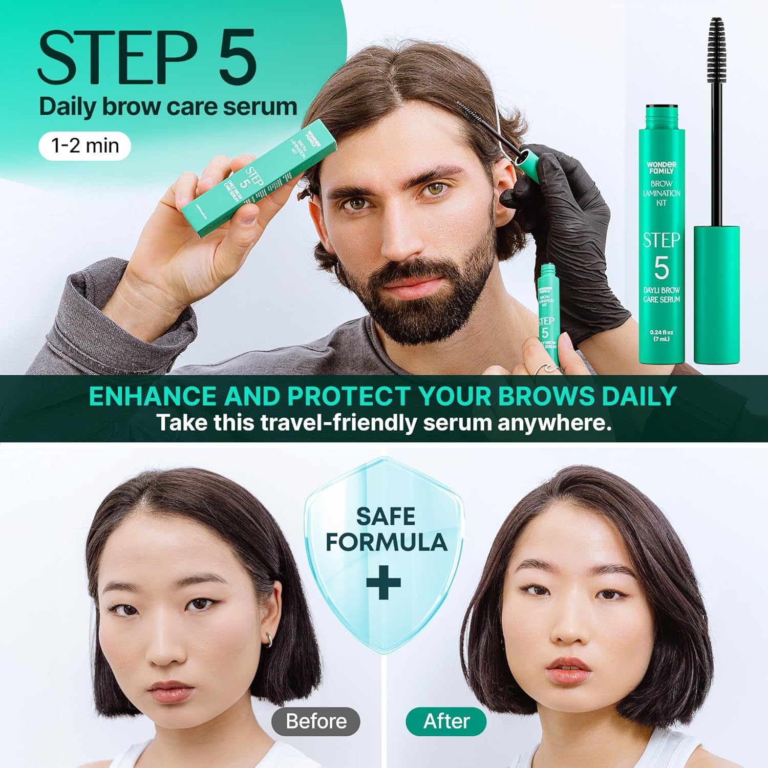 PRO Brow Lamination Kit – Eyebrow Lamination Kit with 5-Step Lifting System, Styling Brushes, Brow Rulers & Nourishing Serum – At Home Eye Brow Lamination Kit for Fuller, Defined Brows