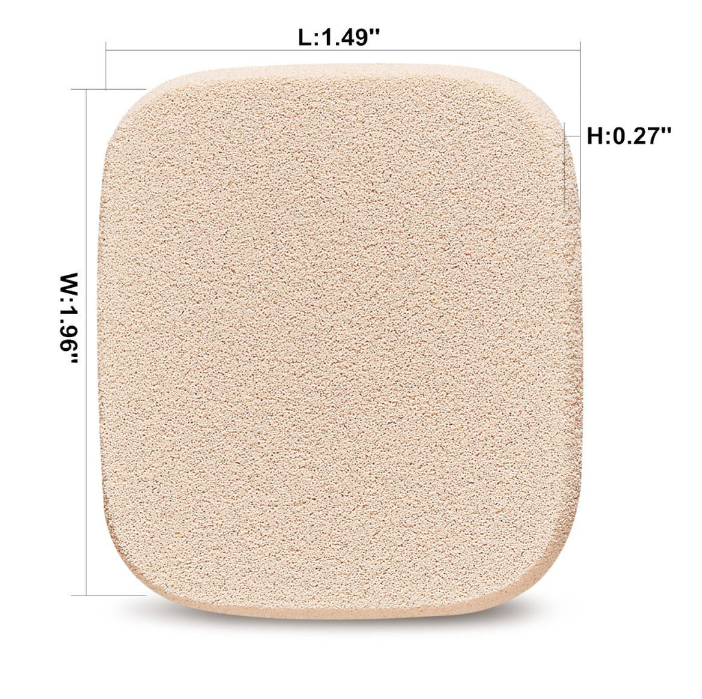 OWLFAVO 2pcs Square Makeup Sponges with 1 Travel Case, Beauty Face Primer Compact Powder Puff, Blender Sponge Replacement for Cosmetic Flawless Foundation