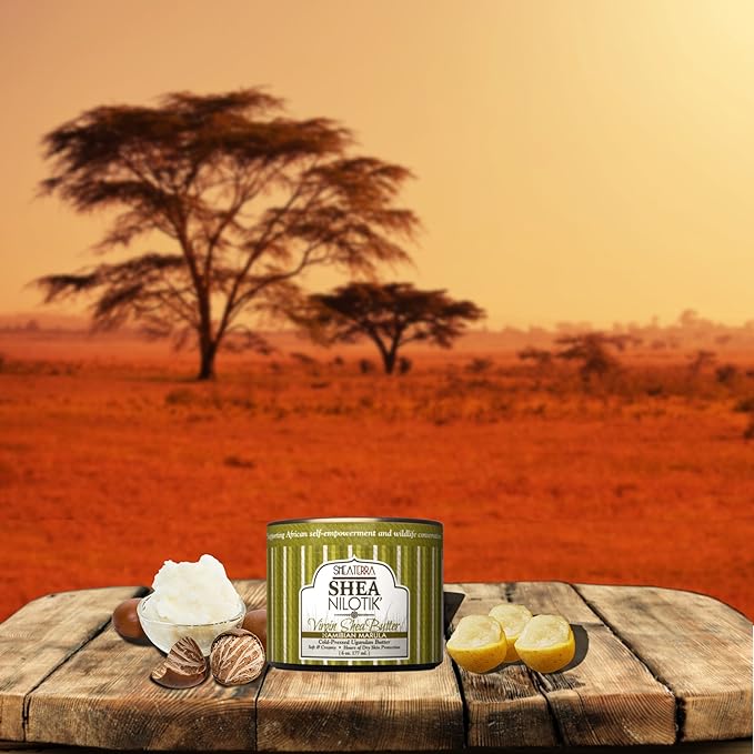 Shea Terra Organics 100% Organic Cold-Pressed Virgin Shea Butter – Namibian Marula | Natural Anti-Aging Daily Skin, Nails & Hair Cream to Soften & Hydrate Dry Skin & Reduce Stretch Mark – 6 oz