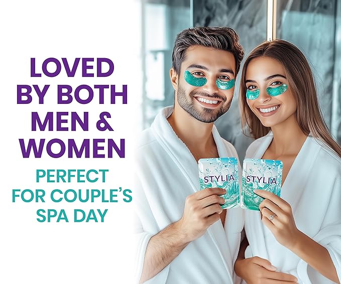 Stylia Under Eye Patches for Puffy Eyes and Dark Circles (6 Pairs) - Marine Collagen Under Eye Mask with Retinol, Vitamin C, Hyaluronic Acid, Pearl Extract - Eye Masks for Dark Circles and Puffiness