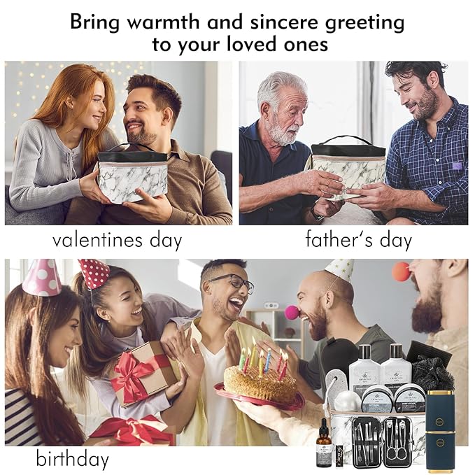 Bath Gift Basket for Men and Women, 23pcs Charcoal Luxury Home Spa Kit for Father and Mother Spa Kit in Cosmetics Bag Father's Day Birthday Gift for Christmas from RA ROSA ACCA