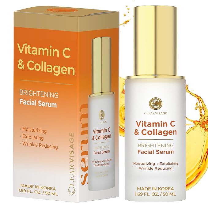 Vitamin C Serum with Collagen - Illuminating Anti-Aging, Luminous Complexion, Brightens Skin - Dermatologist Tested, Korean Skin Care, Cruelty Free, Natural Ingredients - 1.69 fl. oz