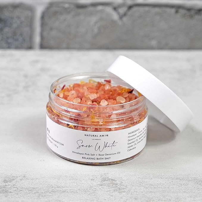 Natural Amor Rose Spa Gifts for Women,7pc Rose Scent Bath & Body Gift Set Including Soap Bar,Hand Cream, Bath Bomb