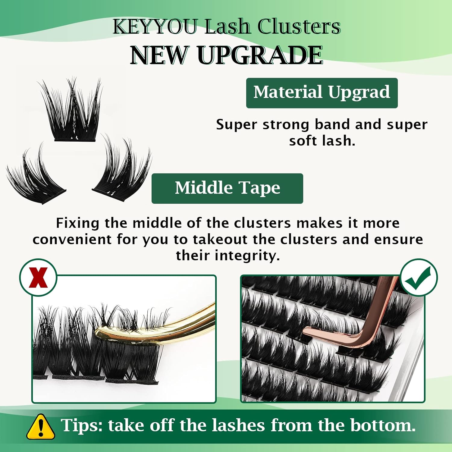 Lash Clusters,96 Pcs Cluster Lashes D Curl 18mm DIY Lash Extensions Eyelash Clusters,KEYYOU Volume Wispy Individual Lashes Soft&Comfortable Easy DIY at Home(Y10,D-18mm)