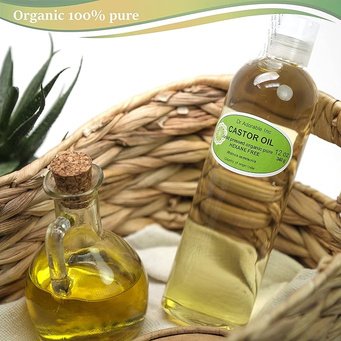 Dr Adorable - 12 Oz - Premium Castor Oil - 100% Pure Natural Organic Cold Pressed Virgin