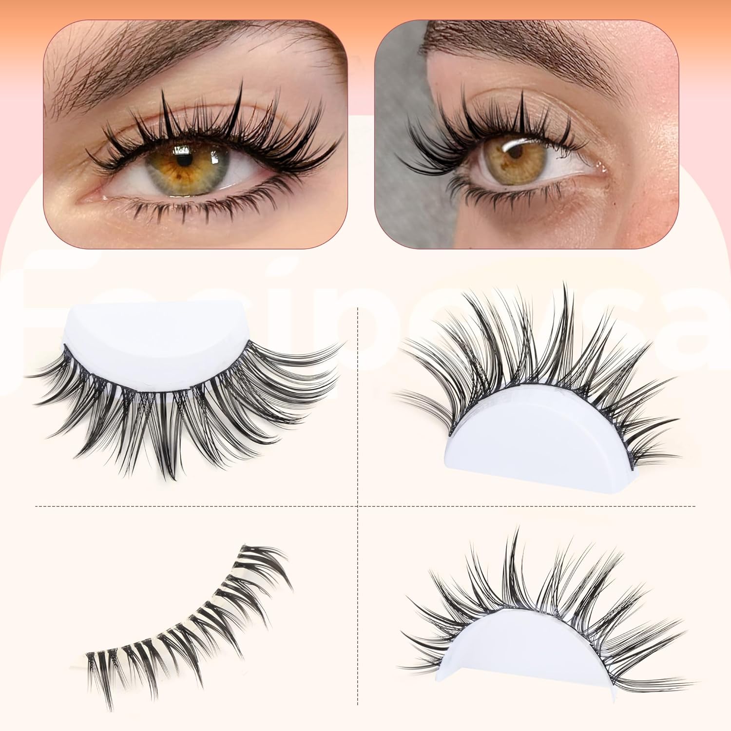 Focipeysa Natural Eyelash Clusters Spiky Lash Clusters 120 PCS Lashes Extensions with Bottom Lashes 8-16mm CD Curly Individual Lash Clusters Wispy DIY Lash Extension at Home