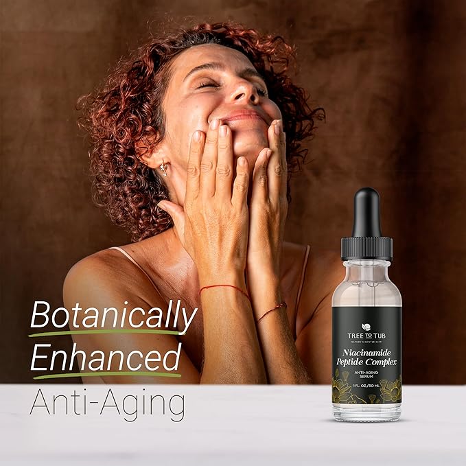 Tree To Tub Peptides & Niacinamide Serum For Face - Advanced Anti Aging Multi Peptide Complex Serum For Men And Women With Niacinamide, Collagen Peptides & Green Tea