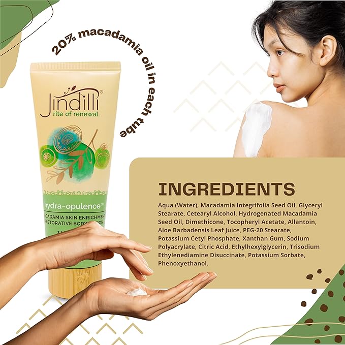 Hydra-Opulence Macadamia Body Lotion for Women and Men, All-Natural, Cruelty-Free Moisturizer with Aloe Vera. Ideal for Sensitive Skin, Eczema, Rosacea, Sunburn, Massages. (3.4 fl oz)