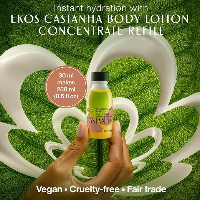 natura Ekos Castanha Body Lotion Concentrate Refill 30ml - Anti-Dryness - Deep Skin Hydration Moisturizer - Vegan Skin Care - Self Care & Body Care