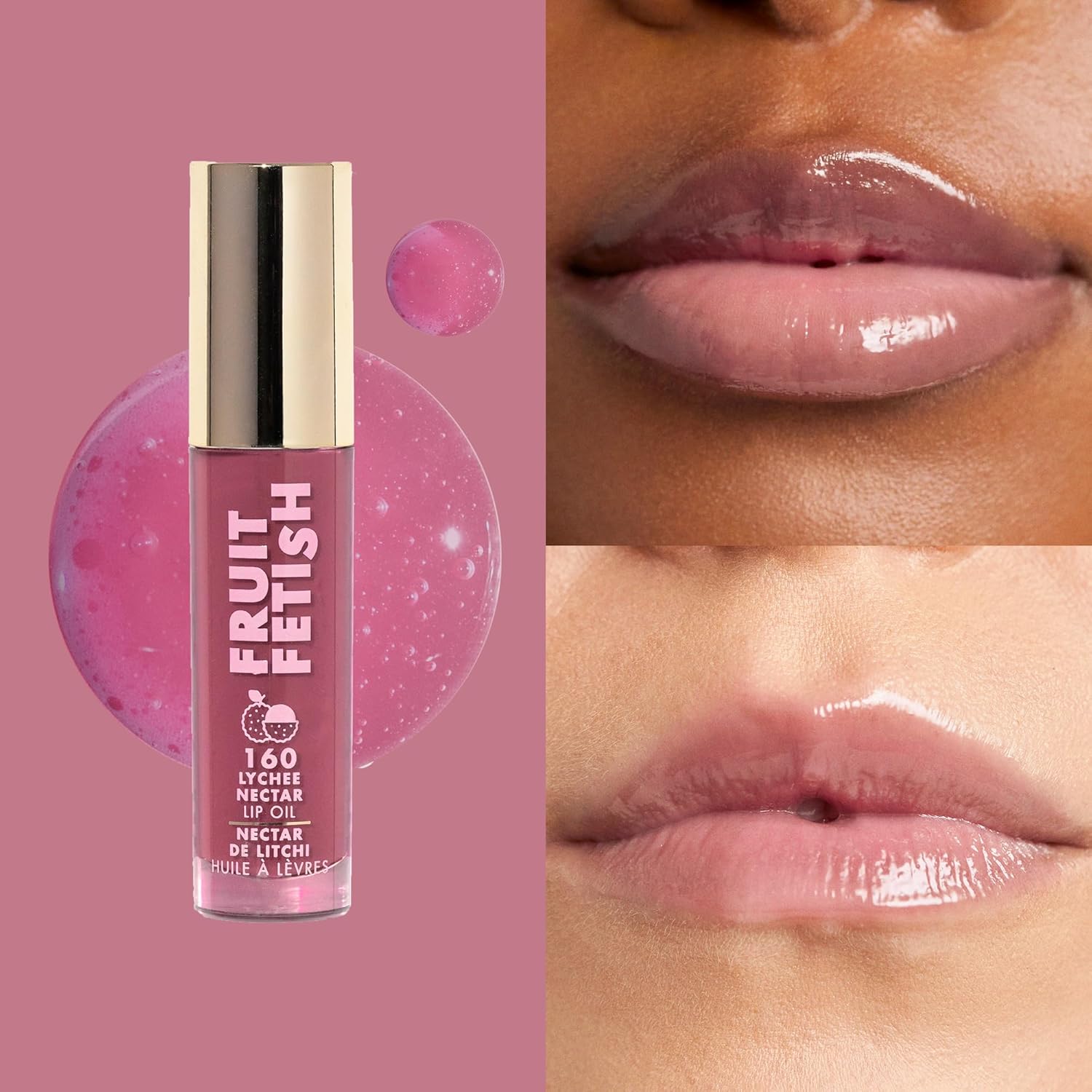 Milani Fruit Fetish Lip Oil Bundle with Vitamin E for Instant Hydration, Fruit Extract Infused Lip Treatment and Moisturizing Lip Gloss - Blackberry Agave + Lychee Nector, 2pk