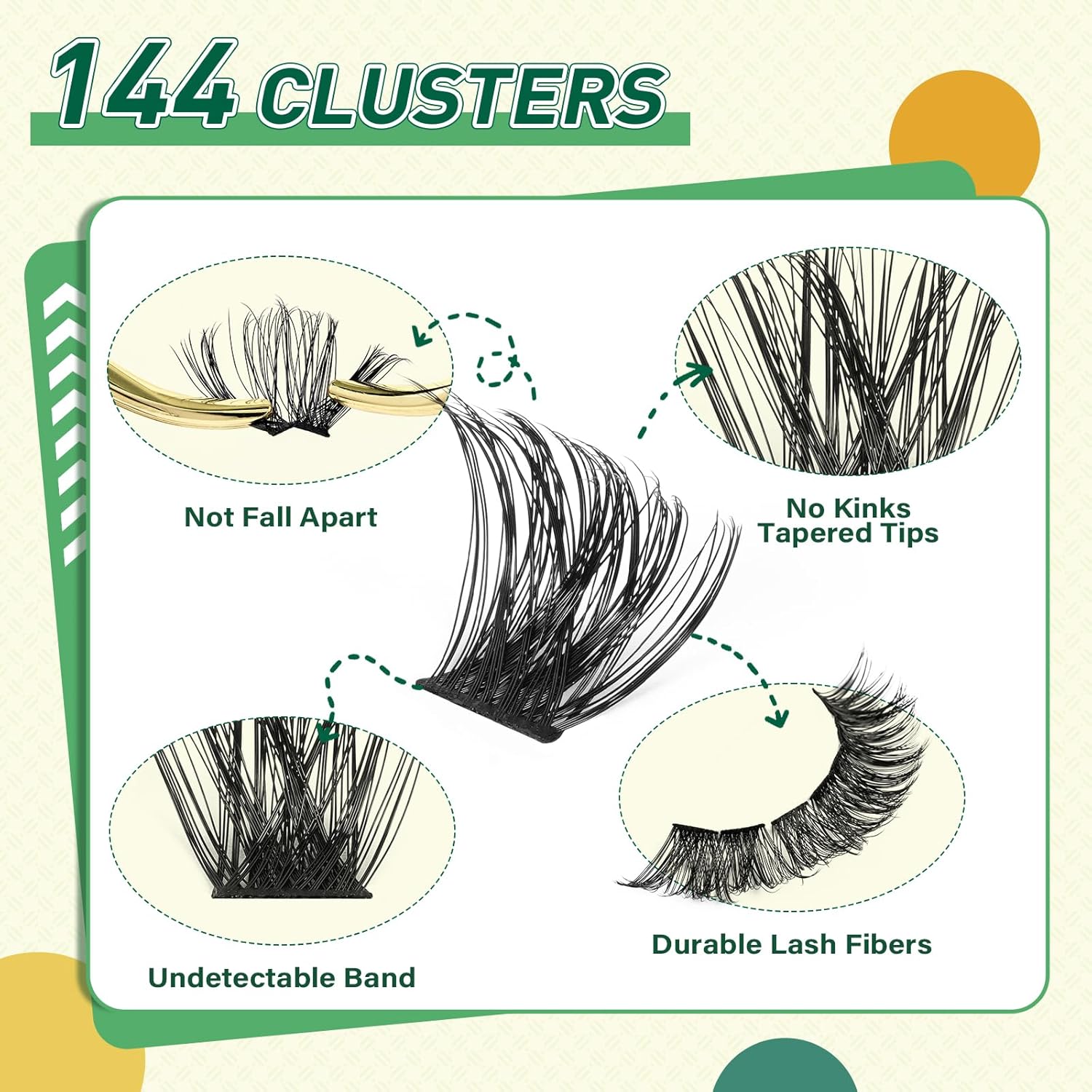 DIY Lash Extension Kit KEYYOU 144pcs Lash Clusters Eyelash Extension Kit with Mascara Brush Bond and Seal Lash Glue Remover Lash Applicators Lash Brush for DIY Lash Extensions (Y03 Kit)