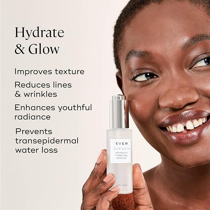 EVER Advanced Hydrating Serum - Hyaluronic Acid Serum for Face, Peptides Face Serum, Hydrating Serum for Women, Anti-Aging Moisturizing Serum, Reduces Fine Lines and Wrinkles, 1 fl oz