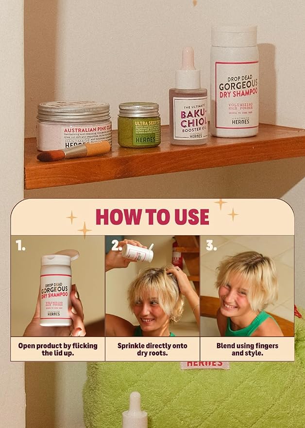 Handmade Heroes Volumizing Hair Powder Dry Shampoo and Cuticle Oil for Strengthening Nails and Cuticles