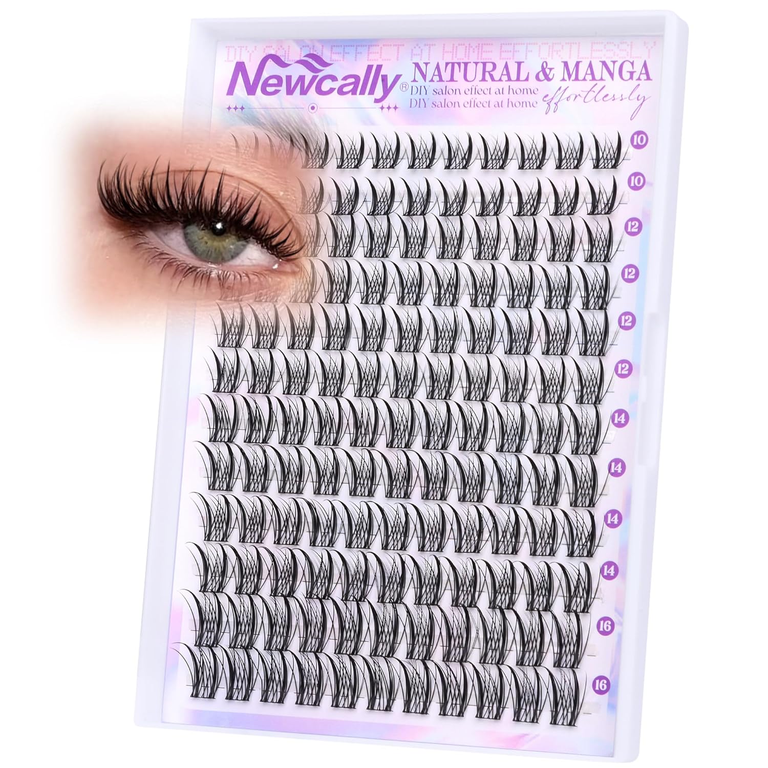 Lash Clusters Manga Lash Extension Natural Wispy Eyelash Clusters Eyelash Extension C-curly Individual Lashes 10-16MM Cluster Lashes by Newcally