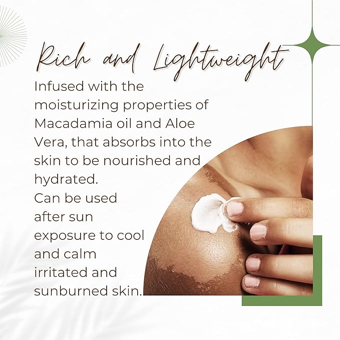 Hydra-Opulence Macadamia Body Lotion for Women and Men, All-Natural, Cruelty-Free Moisturizer with Aloe Vera. Ideal for Sensitive Skin, Eczema, Rosacea, Sunburn, Massages. (3.4 fl oz)