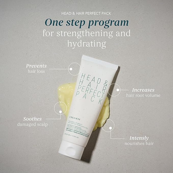 CELGEN] Head & Hair Perfect Pack, 6.76 Fl. Oz./200ml