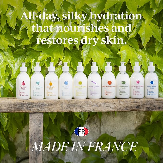 Provence Sante Body Lotion - Ultra Hydrating Moisturizer - Anti-Aging Cream for Dry Skin - Nourishing Sweet Almond Scent - Made in France - 10.2 Oz