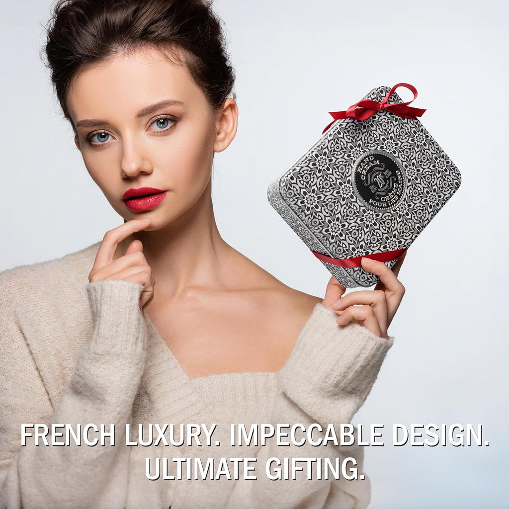 La Chatelaine Hand Cream Unisex Gift Set, Ready-To-Gift Hand Lotion, Travel Size, Natural Hand Cream Made in France with 20% Organic Shea (Moroccan Mint, Vetiver Cedar, Bourbon Vanilla) 3 x 1 fl oz