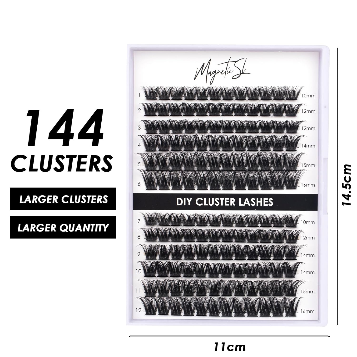Lash Clusters 144 Pcs Individual Lashes Clusters Eyelash Extensions False Eyelashes DIY Lash Extension Reusable False Eyelashes Natural Look Mix 10-16mm C D Curl-DM27