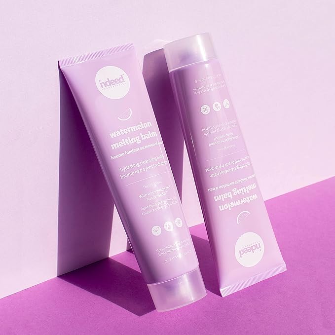 Indeed Laboratories Watermelon Melting Balm: 3.4 fl.oz. / 100ml, Hydrating Cleansing Balm removes makeup and dirt For Bright Glowy Skin, formulated with Watermelon Seed Oil.