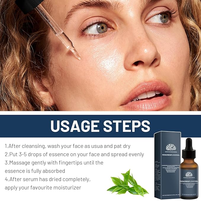 2PCS Paracress Facial Oil, Paracress Oil,Natural Paracress Extract Oil,Paracress Facial Serum Organic, Reduce Smooth Fine Lines and Wrinkles,for All Skin Types