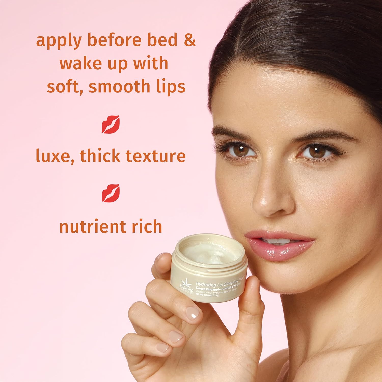 Hempz Hydrating Lip Sleeping Mask - Whipped Vanilla (.95 Oz.) | Overnight Hydrating Lip Balm for Dry Lips, Lip Repair, Chapped Lip Treatment & Nourishment for Women