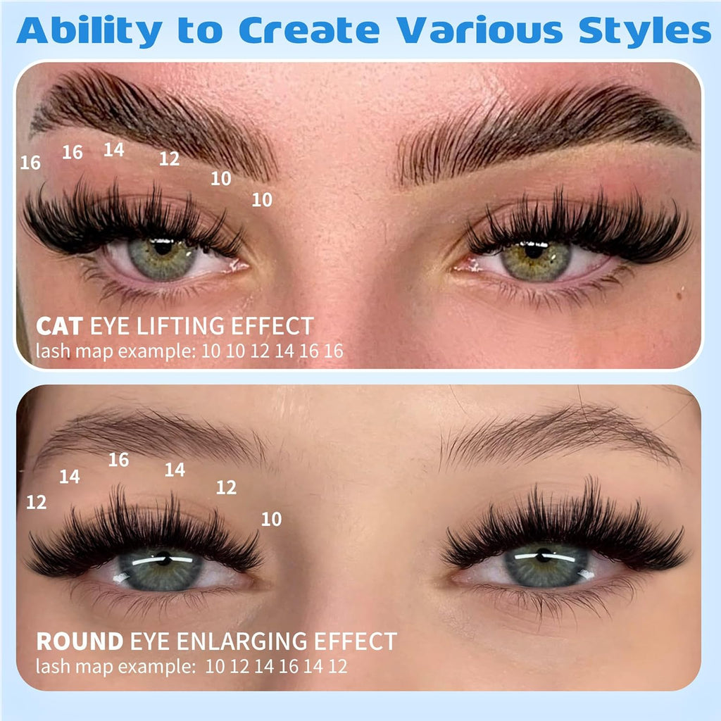 TNFVLONEINS Manga Lash Clusters Wispy Eyelash Clusters with Spikes Natural Individual Lashes Cluster DIY Anime Cluster Eyelash Extensions