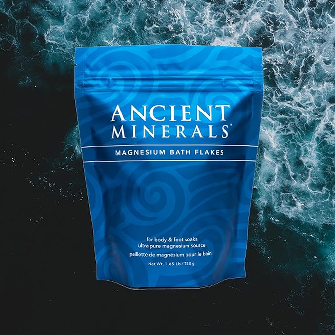 Ancient Minerals Magnesium Bath Flakes of Pure Genuine Zechstein Chloride - Resealable Magnesium Supplement Bag That Will Outperform Leading Epsom Salts 1.65 lbs