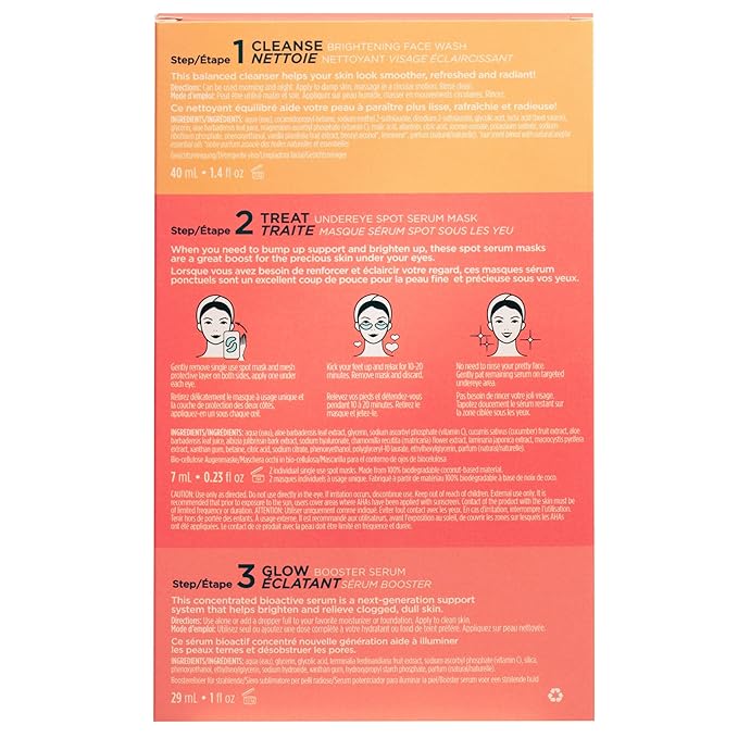 Pacifica Beauty | Glow Baby Vitamin C Trial + Value Kit | 3-Piece Skin Care Gift Set | Travel Friendly | Brightening Face Serum, Face Wash/Cleanser, Under Eye Patches | Glycolic Acid, AHA | Vegan