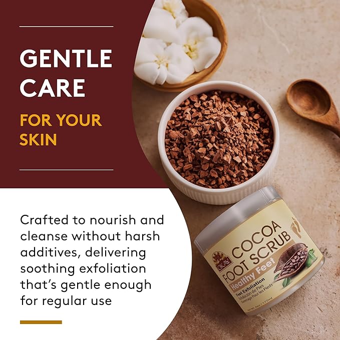 OKAY **ALL NATURAL** Cocoa Butter Foot Scrub 6oz / 177ml