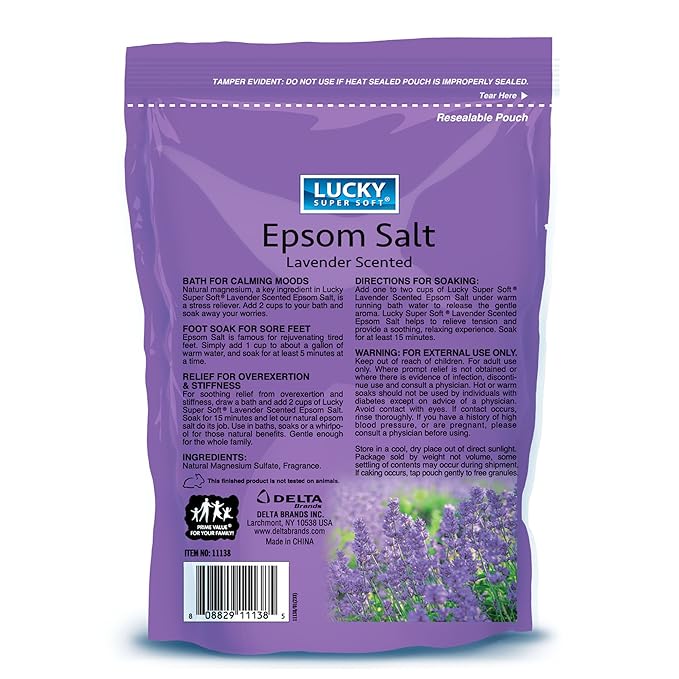 Lucky Super Soft Epsom Salt Lavender Scented, 19.2 Ounce