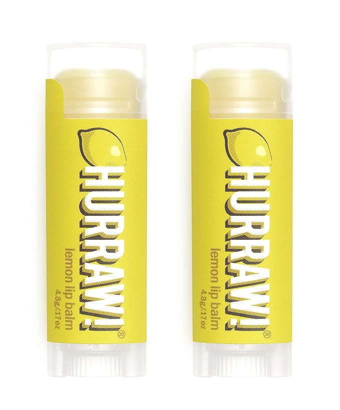Hurraw! Lemon Lip Balm, 2 Pack: Organic, Certified Vegan, Cruelty and Gluten Free. Non-GMO, 100% Natural Ingredients. Bee, Shea, Soy and Palm Free. Made in USA