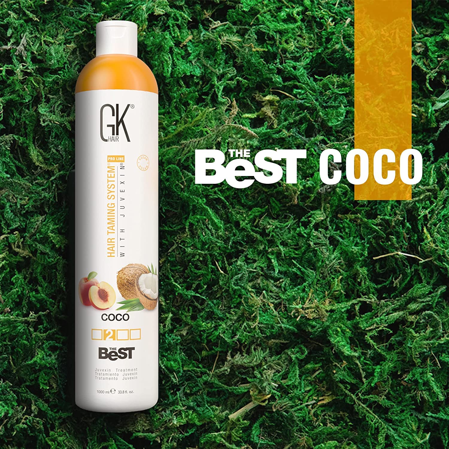 GK HAIR Global Keratin The Best COCO (33.8 Fl Oz/1000ml) Smoothing Keratin Hair Treatment - Professional Brazilian Complex Blowout Straightening For Silky Smooth & Frizz Free Hair