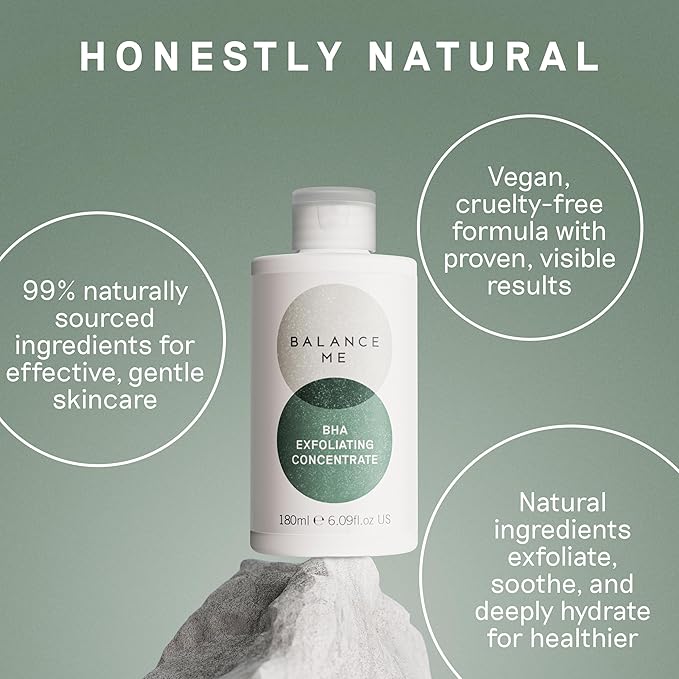 Balance Me BHA Exfoliating Concentrate, 7 fl oz, Chemical Toner and Face Exfoliant with Salicylic Acid