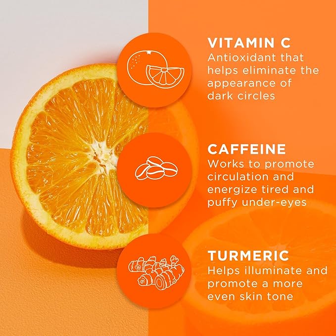 Andalou Naturals Luminous Eye Serum, Illuminating Eye Cream for Dark Circles and Puffiness, Vitamin C, Caffeine & Goji Glycopeptides for a Rejuvenated, Refreshed, Tighter Appearance, 0.6 Ounce