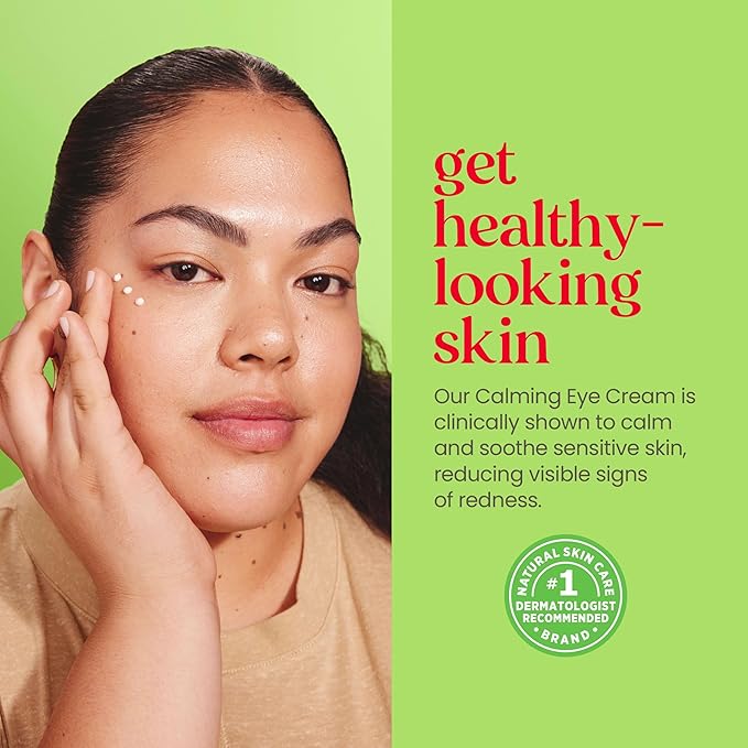 Burt's Bees Calming Eye Cream With Aloe and Rice Milk, Moisturizes Without Causing Redness or Irritation, 98.7 Percent Natural Origin Skin Care, 0.5 oz. Bottle