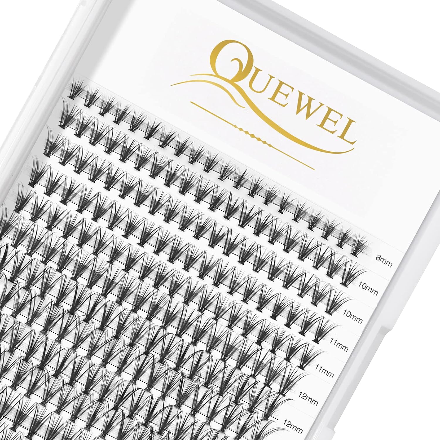 QUEWEL Cluster Lashes 240Pcs Individual Lashes 20D 0.07D Curl Mix8-14mm Lash Extensions Clusters Lashes Soft&Natural False Eyelashes Individual DIY Eyelash Extension at Home(20D 0.07D MIX8-14)