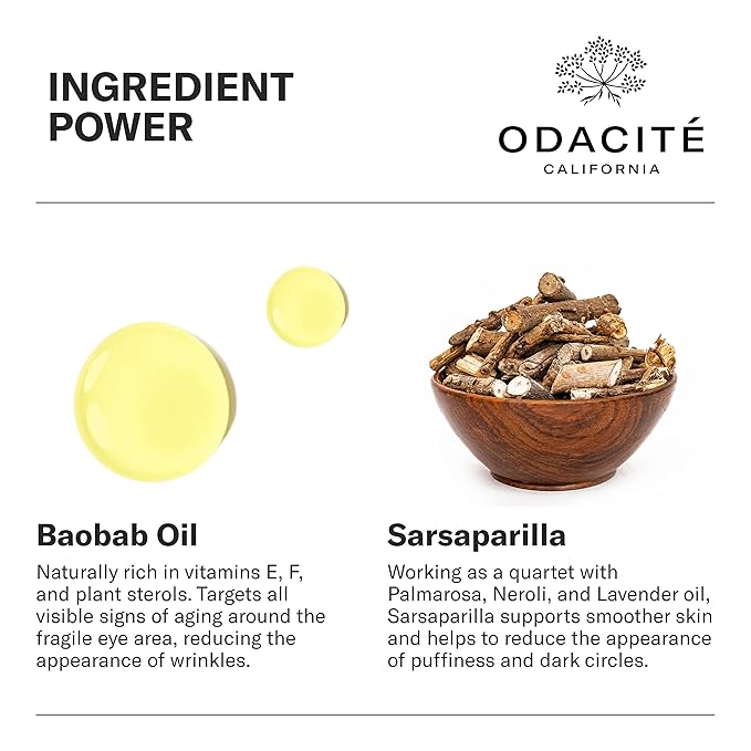 Odacité Brightening Serum Concentrate with Baobob for Anti Aging, Dark Circle, Puffiness, Wrinkles, Fine Lines and Under Eye Treatment - Vitamins A, E & F - 0.17 Oz