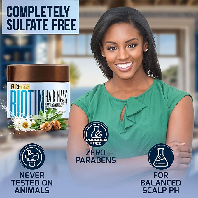 Biotin Hair Mask - Deep Conditioner with Collagen and Keratin for Dry, Damaged and Curly Hair - Fine Conditioning Moisturizer Treatment for Strengthening - Hydrating Care Products for Women and Men