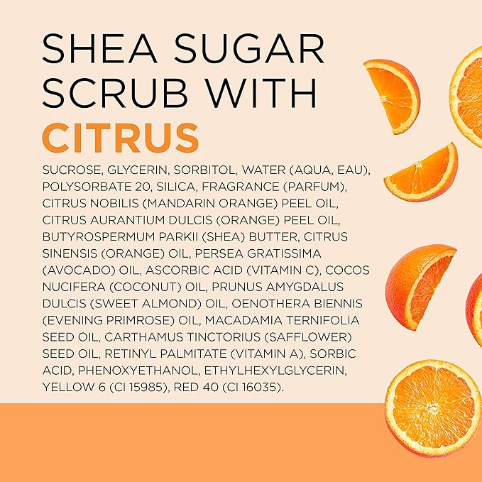 Dr Teal's Shea Sugar Body Scrub, Citrus with Essential Oils & Vitamin C, 19 oz (Pack of 3)