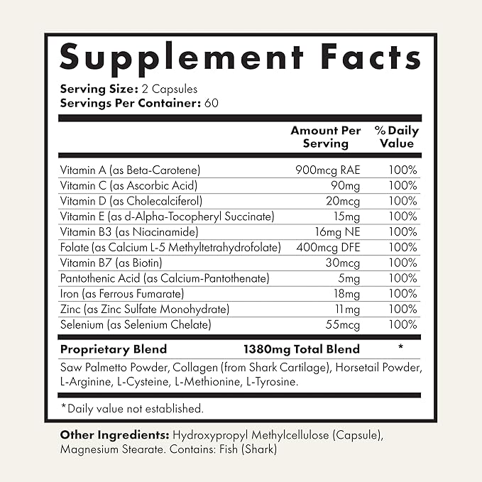 UnTangled Hair Vitamins (60-day supply) - Collagen & Biotin Supplement for Women & Men, Visibly Thicker, Faster Hair Growth