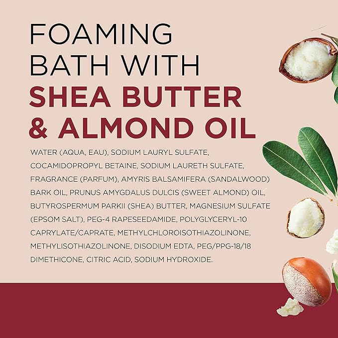 Dr Teal's Foaming Bath with Pure Epsom Salt, Shea Butter & Almond, 34 fl oz (Pack of 4)