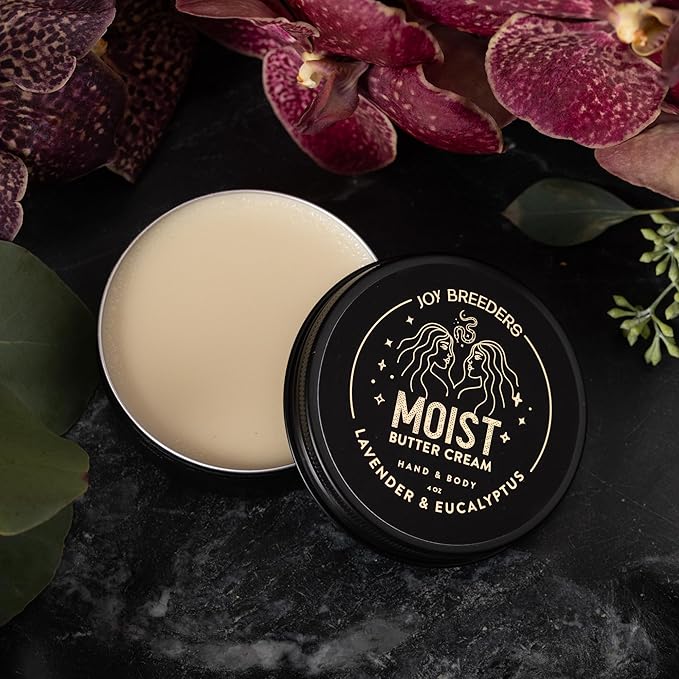 Moist Shea Butter Cream | Lavender & Eucalyptus | SMALL (1oz) | Organic Body Butter | Hand & Body Moisturizer | Clean Skincare | Aids Dry Skin | Lasting Moisture | Rich & Velvety Texture