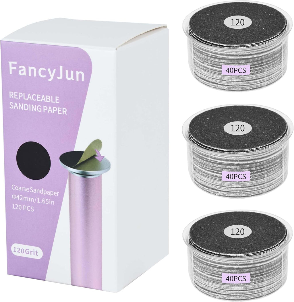 120PCS Medium 120 Grit Replaceable Sandpaper Discs for Electric Foot Callus Removers - 42mm/1.65in Smoothing Foot File Refills - Daily Foot Maintenance & Softening