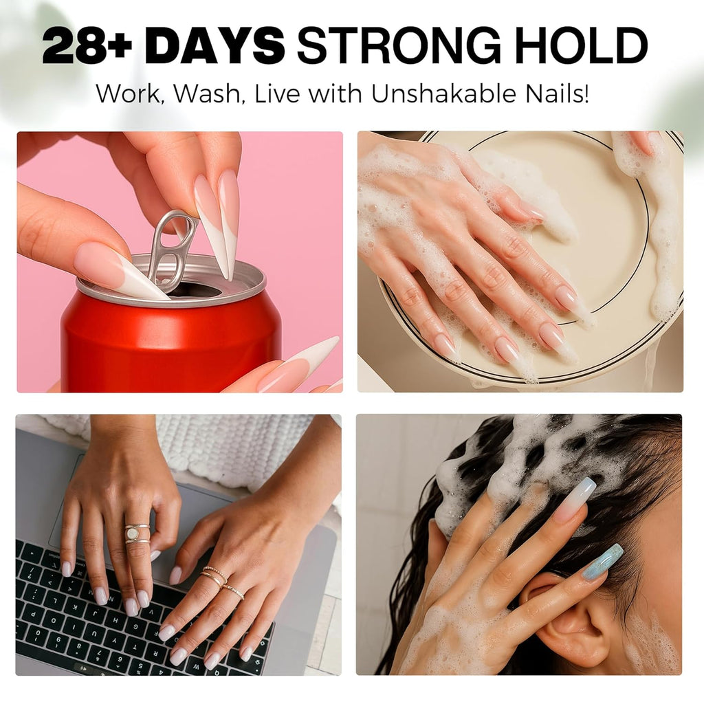 Nail Glue Gel for Nail Tips, Super Strong Solid Gel Glue U V Cured Needed, 15ml Soak Off Soft Adhesive Bonding for Acrylic Nails, Nails Extension Fake Nails